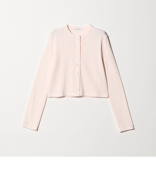 コットン パターンメッシュ カーディガン ウォッシャブル