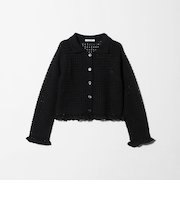 コットン ハンドクロシェ ニットカーディガン