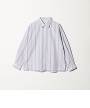 コットン ストライプ ロングシャツ