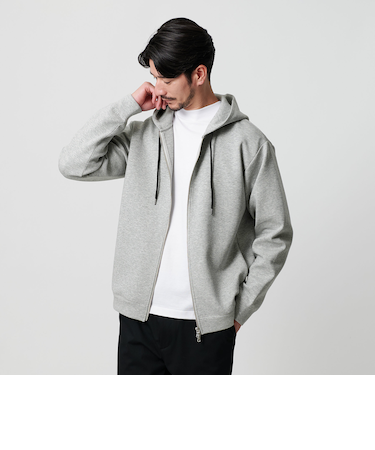 【WEB限定 WARDROBE SMART】ダブルニット ジップパーカー/セットアップ対応【抗菌・防臭】