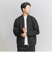 【WEB限定 WARDROBE SMART】ダブルニット ジップブルゾン/セットアップ対応【抗菌・防臭】