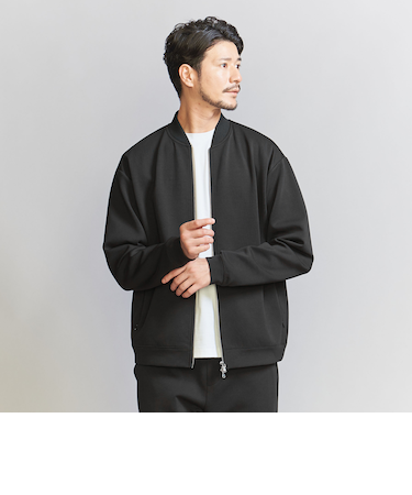 【WEB限定 WARDROBE SMART】ダブルニット ジップブルゾン/セットアップ対応【抗菌・防臭】