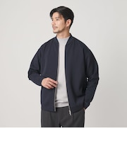 【WEB限定 WARDROBE SMART】ダブルニット ジップブルゾン/セットアップ対応【抗菌・防臭】