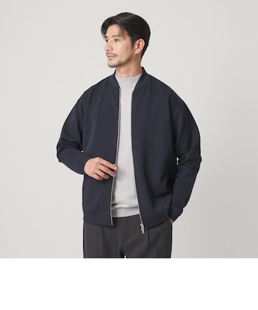【WEB限定 WARDROBE SMART】ダブルニット ジップブルゾン/セットアップ対応【抗菌・防臭】