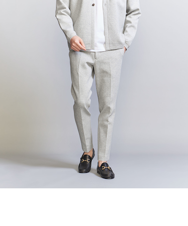 【WEB限定 WARDROBE SMART】ダブルニット ノープリーツ スラックス パンツ/セットアップ対応	【抗菌・防臭】