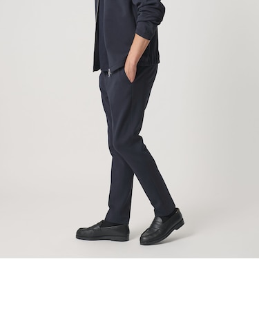 【WEB限定 WARDROBE SMART】ダブルニット ノープリーツ スラックス パンツ/セットアップ対応 【抗菌・防臭】