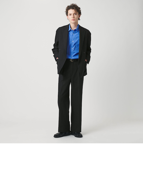 スリーク ウール リネン 1プリーツ トラウザー セットアップ対応