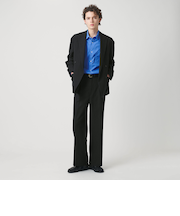 スリーク ウール リネン 1プリーツ トラウザー セットアップ対応