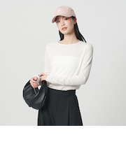 ハイツイストコットン シアークレープ ロングスリーブTシャツ