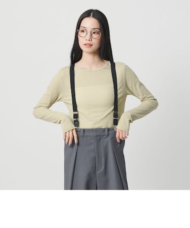 ハイツイストコットン シアークレープ ロングスリーブTシャツ