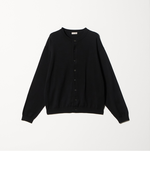 コットン 8B クルーネック カーディガン