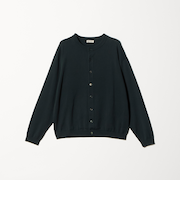 コットン 8B クルーネック カーディガン