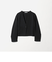 ポリエステルブレンド カラーレス ショートジャケット