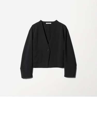 ポリエステルブレンド カラーレス ショートジャケット