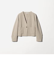 ポリエステルブレンド カラーレス ショートジャケット