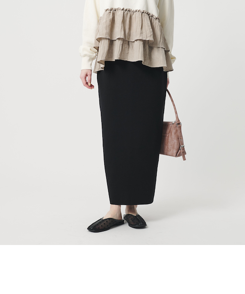 【WEB限定 Wardrobe DAILY MINIMAL】ミラノリブ ニットスカート ウォッシャブル