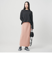 【WEB限定 Wardrobe DAILY MINIMAL】ミラノリブ ニットスカート ウォッシャブル