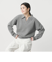【WEB限定 Wardrobe DAILY MINIMAL】スキッパーニットプルオーバー ウォッシャブル
