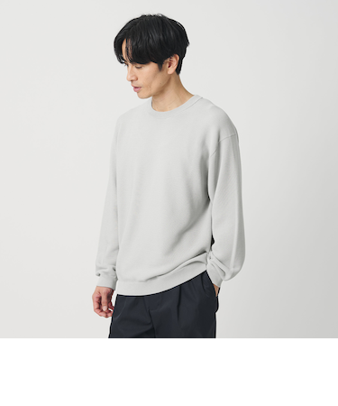 パール ステッチ フォルム クルーネック ニット ウォシャブル