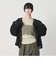 メッシュ エンブロイダリー フーディ ウォッシャブル