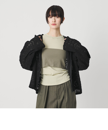 メッシュ エンブロイダリー フーディ ウォッシャブル