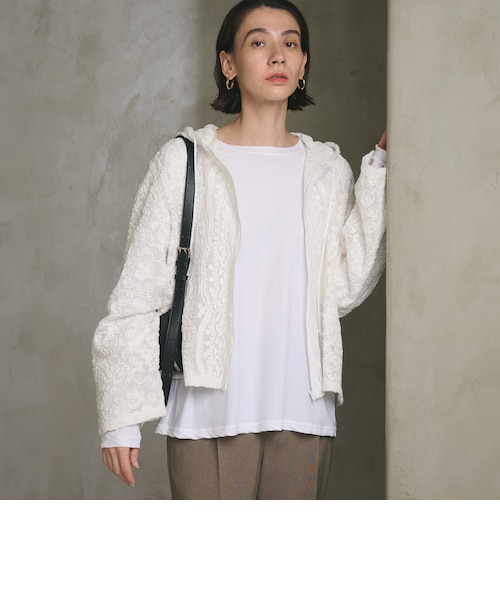 BEAUTY&YOUTH メッシュ エンブロイダリー フーディ ウォッシャブル BEAUTY&YOUTH UNITED ARROWS｜メッシュ エンブロイダリー フーディ