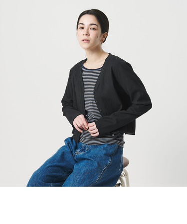 ソリッド＆チェック Vネック カーディガン