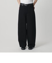 デニム シンチ バックル スーパー バギー パンツ
