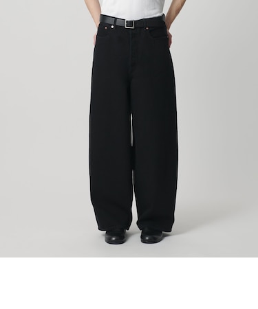 デニム シンチ バックル スーパー バギー パンツ