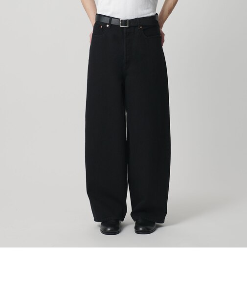 デニム シンチ バックル スーパー バギー パンツ