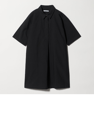 コットンナイロン ミニ シャツワンピース