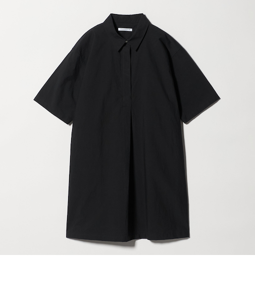 コットンナイロン ミニ シャツワンピース