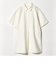 コットンナイロン ミニ シャツワンピース