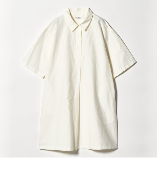 コットンナイロン ミニ シャツワンピース