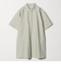 コットンナイロン ミニ シャツワンピース