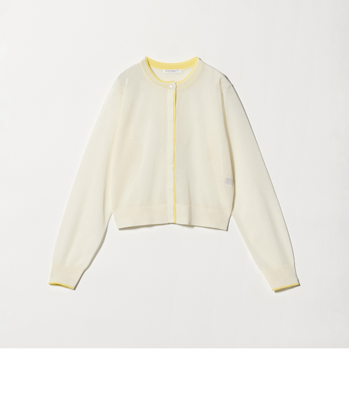 ライン クルーネック カーディガン ウォッシャブル