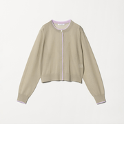 ライン クルーネック カーディガン ウォッシャブル