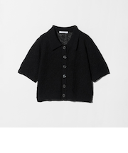 ノットヤーンニット ハーフスリーブ シャツ カーディガン ウォッシャブル