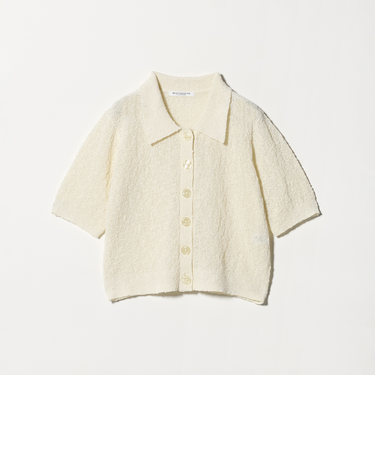 ノットヤーンニット ハーフスリーブ シャツ カーディガン ウォッシャブル