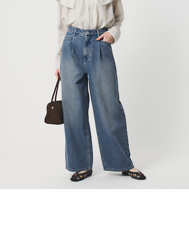 【WEB限定】タックワイド デニムパンツ