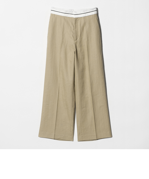 麻ブレンド マーベルト ワイドパンツ UVカット