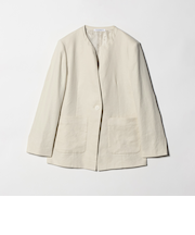 麻ブレンド カラーレス シングル ジャケット UVカット