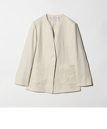 麻ブレンド カラーレス シングル ジャケット UVカット