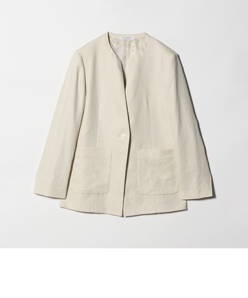 麻ブレンド カラーレス シングル ジャケット UVカット