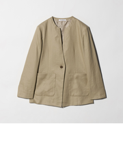 麻ブレンド カラーレス シングル ジャケット UVカット