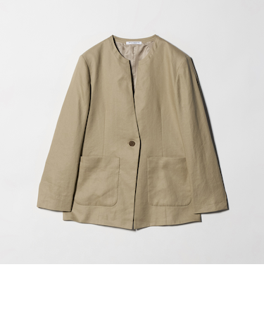 麻ブレンド カラーレス シングル ジャケット UVカット