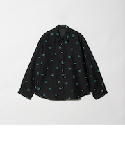 フラワーモチーフ ジャガード シャツ ウォッシャブル