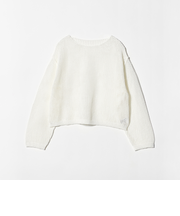 ペーパー メッシュ ショート ワイド ニットプルオーバー ウォッシャブル