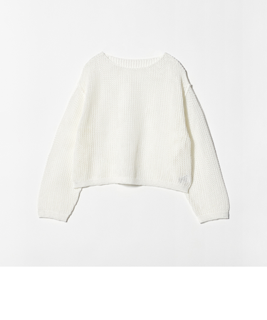 ペーパー メッシュ ショート ワイド ニットプルオーバー ウォッシャブル