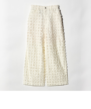 スクエア フリンジ ジャガード ワイドパンツ